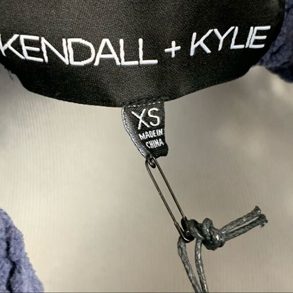 KENDALL & KYLIE open knit chenille style oversized boxy fit sweater in denim xs - Picture 4 of 6